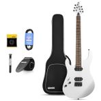 MarkEntegra Katı Gövde Elektro Gitar, DMT-100 39 Inç Metal Elektro Gitar, H-H Manyetikli Inşaat Kiti, Çanta, Teller, Askı, Kablo, Rock Müzik Severler Için Tel Amortisör (Beyaz)