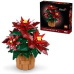 MarkEntegra LEGO Icons Poinsettia Building Set - Yapay Çiçek Süslemeleri ve Masa Için Orta Parçalar, Yetişkinler 18+ - 10370 Yaş