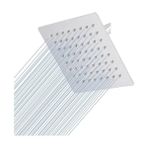 MarkEntegra Mayaglory 25X25 cm Kare Paslanmaz Çelik Tepe Duş Başlığı - Kireç Önleyici Silikon Nozullu, Ultra Ince Tasarım, Geniş Yağmur Akışlı Banyo Duş Başlığı, Krom
