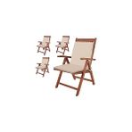 MarkEntegra Mer-Tim Bahçe Balkon Salon Krem Sandalye Minderi (Arkalıklı) 4 Lü