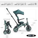 MarkEntegra Micro 4in1 Katlanabilir Bisiklet Matcha, 6 Aydan 6 Yaşa Kadar, 360° Dönebilen Koltuk, Ebeveyn Kontrol, Akıllı Kilitleme Freni ve Yıkama Koltuğu