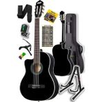 MarkEntegra Midex MGX-100BK-ST Üst Seviye Klasik Gitar 4/4 Sap Ayarlı (Çanta Stand Tuner Capo Askı Metod Pena)