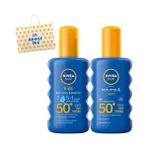 MarkEntegra Nıvea Sun Spf 50+ Koruma & 48 Saat Nemlendirme Güneş Kremi Sprey 200 ml ve Nıvea Sun Spf 50+ Koruma & Bakım Çocuk Güneş Spreyi 200 ml