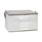 MarkEntegra Ocean Home Textile Büyük Boy Pvc Pencereli Gri Çizgili Stuff & Things Hurç 60 x 43 x 35 cm