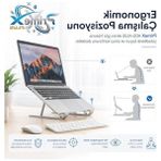 MarkEntegra Primex ADS-AL05 Alüminyum Ayarlı Laptop Standı, MacBook Notebook Yükseltici Tutucu, Katlanabilir Taşınabilir Ergonomik Laptop Altlığı, 10-16 Inç Uyumlu, Kaymaz Silikon Destekli Gümüş Stand