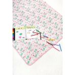 MarkEntegra Proof Sıvı Geçirmez Etkinlik Aktivite Halı Örtüsü 140X140 cm Çok Amaçlı Bebek Çocuk Oyun Matı Flowy