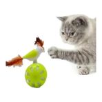 MarkEntegra Tekerlekli Hacıyatmaz Kuş Kedi Oyuncağı (Limon Yeşili)