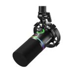 MarkEntegra Xlr/usb Dinamik Mikrofon, Yazılımlı Rgb Oyun Mikrofonu, Sessiz, Kazanç Düğmesi, Ses Kontrolü ve Kulaklık Jakı, Akış, Podcasting, Kayıt - PD200X (Siyah)