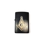 Market66 Mason Masonic G Gönye Pergel Benzinli Siyah Çakmak Silinmez Kazıma Resimli