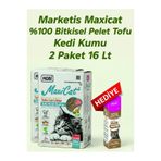 Marketis Maxicat %100 Bitkisel Pelet Tofu Kedi Kumu 16 Lt-Malt Paste Hediyeli