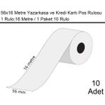 Marketix 56x16 Metre Termal Kredi Kartı ve Yazarkasa Pos Rulosu 10 Adet - 10'lu Paket