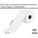 Marketix 56x16 Metre Termal Kredi Kartı ve Yazarkasa Pos Rulosu 560 Adet - 560'lı Koli