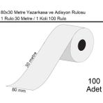 Marketix 80x30 Metre Termal Yazarkasa ve Adisyon Rulosu 100 Adet