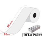 Marketix 80x50 Metre Termal Yazarkasa ve Adisyon Rulosu 10 Adet