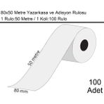 Marketix 80x50 Metre Termal Yazarkasa ve Adisyon Rulosu 100 Adet