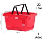 Marketix Plastik Market Alışveriş El Sepeti 22 Litre Kırmızı 1 Adet