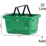 Marketix Plastik Market Alışveriş El Sepeti 22 Litre Yeşil 1 Adet