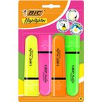 Marking Flat Higlighter Fosforlu Kalem 4'lü Blister, 4 Renk (Sarı, Turuncu, Pembe, Yeşil), Su Bazlı, Kuruyan Mürekkep