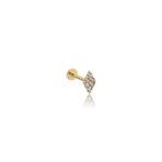 Markiz Kesim Taşlı Altın Tragus Piercing