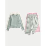 Marks & Spencer 2’li Ekose Desenli Pijama Takımı (1-8 Yaş) - Yeşil - 5 - 6 Yaş