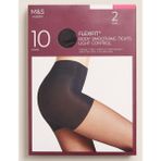 Marks & Spencer 2'li Flexifit™ 10 Denye Külotlu Çorap Seti - Siyah