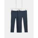 Marks & Spencer 2’li Paket Unisex Ince Paça Okul Pantolonu (2–18 Yaş) - Lacivert - -- - 9 - 10 Yaş