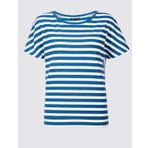 Marks & Spencer Çizgili Kısa Kollu Bayan T-shirt