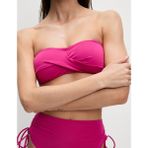 Marks & Spencer Destekli Önü Büzgülü Bandeau Bikini Üstü - 42 - Koyu Pembe