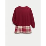 Marks & Spencer Kareli Sweatshirt Elbise (6–16 Yaş) - 13 - 14 Yaş - Kırmızı