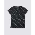 Marks & Spencer Mavi Çiçek Desenli Bayan T- Shirt