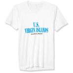Marky G Apparel ABD Virjin Adaları Grafik Baskılı Premium Üstler Dar Kesim Süet Kısa Kollu V Yaka Tişört, U.s. Islands/White, XXL