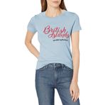 Marky G Apparel Kadın Kısa Kollu Bisiklet Yaka Üst Dar Kesim İngiliz Adaları Baskılı Tişört, Baby Blue, XL