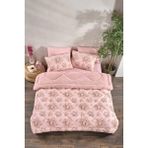 Marla Home Çift Kişilik Çift Taraflı Welsoft Yorgan Seti | Wellsoft Battaniye | Pofuduk Yumuşak | Pudra Ro - 195 x 215 cm - 310 Pembe