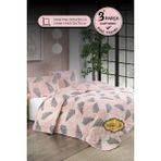 Marla Home Çift Kişilik Pike Takımı | Battal Boy | 220X230 cm | Çok Amaçlı Yatak Örtüsü & Battaniye - Açık Pembe