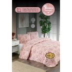 Marla Home Çift Kişilik Pike Takımı | Battal Boy | 220X230 cm | Çok Amaçlı Yatak Örtüsü & Battaniye - Pembe - Pudra