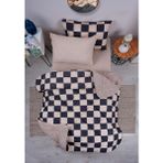 Marla Home Geometrik Desen Pamuk Tek Kişilik Uyku Seti 155 x 215 cm Bej Renkli