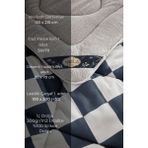 Marla Home Geometrik Desen Tek Kişilik Uyku Seti Pamuk Kumaş 155 x 215 cm Bej Renkli