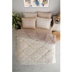 MARLA HOME Line Desenli Çift Kişilik Çift Taraflı Welsoft Uyku Seti Wellsoft Battaniye Pofuduk Yumuşak Uyku Set
