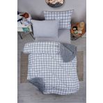 MARLA HOME Line Desenli Tek Kişilik Çift Taraflı Welsoft Uyku Seti Wellsoft Battaniye Pofuduk Yumuşak Uyku Seti