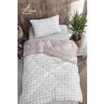 MARLA HOME Line Krem Desenli Tek Kişilik Çift Taraflı Welsoft Yorgan Seti Wellsoft Battaniye Pofuduk Yumuşak Yo