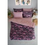 MARLA HOME Love Desenli Çift Kişilik Çift Taraflı Welsoft Uyku Seti Wellsoft Battaniye Pofuduk Yumuşak Uyku Set