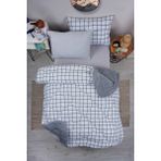 Marla Home Welsoft Line Desen Tek Kişilik Renkli Uyku Seti - Beyaz