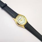 Marlas Retro Kadın Kol Saati, Vintage Tasarım, Klasik Tasarım, Altın / Gold Rengi, Minimal, Kayışlı - Siyah