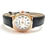 Marlas Retro Kadın Saati, Vintage Tasarım, Klasik, Rose Gold Rengi, Minimal, Kayışlı - Siyah
