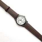 Marlas Retro Kadın Saati, Vintage Tasarım, Klasik, Siyah Kasa Rengi, Minimal Tasarım, Koyu Kahverengi Kayış Kordon, Beyaz Kadran