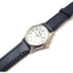 Marlas Vintage Kadın Kol Saati, Retro Tasarım, Yuvarlak, Gümüş Kasa, Beyaz Kadran, Mavi Deri Kordon, Kolay Kullanım