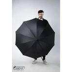 Marlux Baston Şemsiye 10 Fiber Telli Siyah Dokuma Malzeme ile Otomatik 135 cm Çap