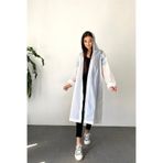 Marlux M21M Unisex Kapüşonlu Çıtçıtlı Eva Yağmurluk - Beyaz