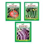 MARMANDE DOMATES - BEİTH ALPHA SALATALIK - ÇİZGİLİ PATLICAN 3'LÜ TOHUM SETİ