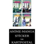 Marmara Çizgi Nana 1-2-3-4 Manga Seti (4 Kitap) / Anime-Manga Sticker ve Kartpostal Hediye